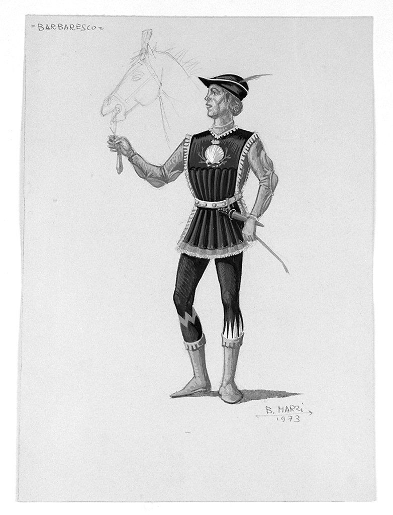 barbaresco della contrada del Nicchio (disegno) di Marzi Bruno (sec. XX)