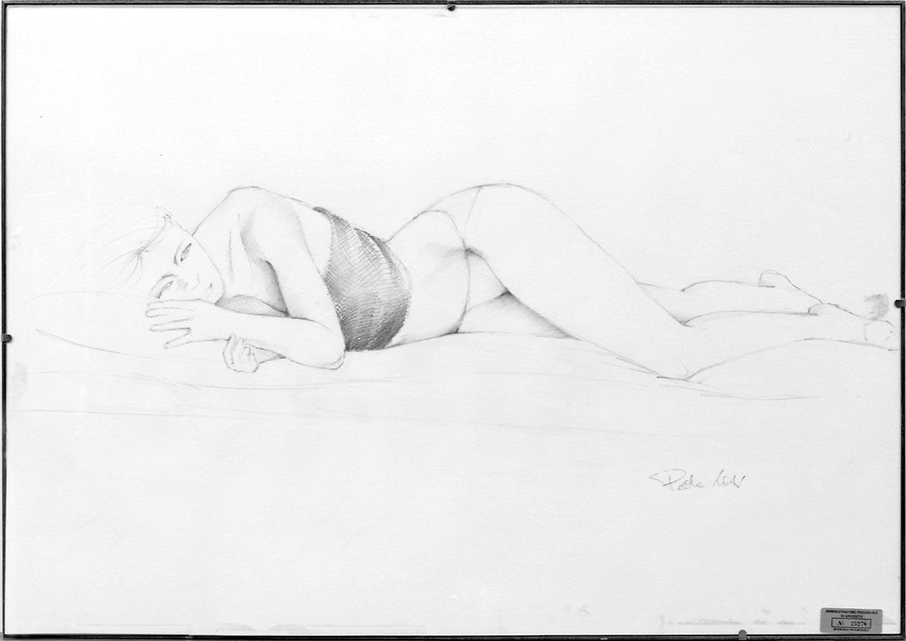 figura femminile distesa (disegno, opera isolata) di Losi Paolo (seconda metà sec. XX)