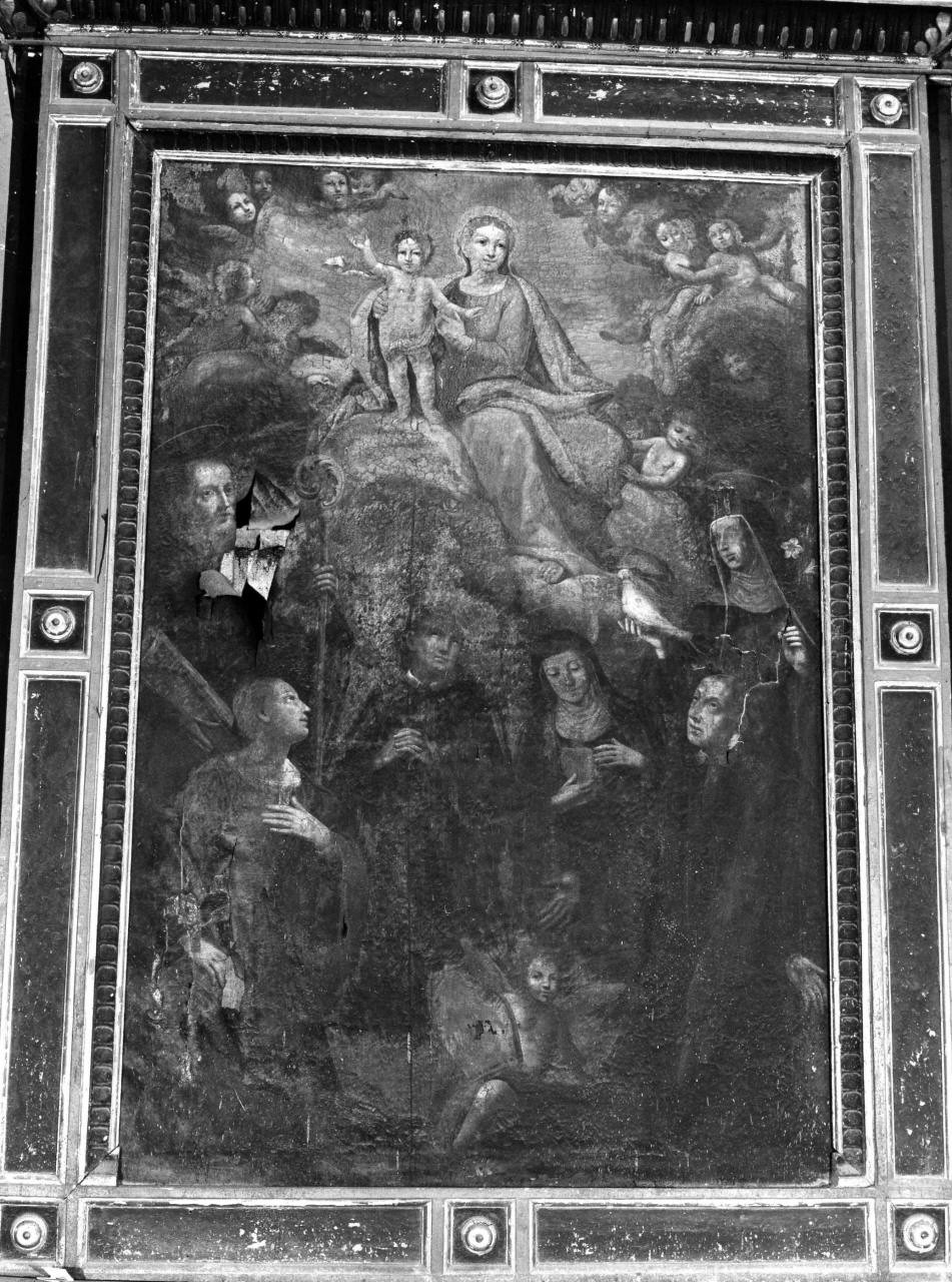 Madonna con Bambino in gloria e Santi (dipinto) - ambito toscano (fine sec. XVI)