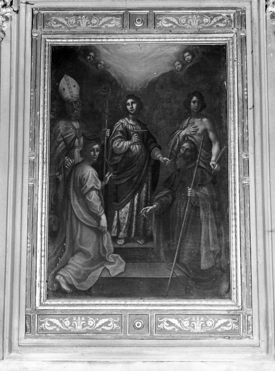 Santa Lucia, San Nicolao, San Sebastiano, San Jacopo, Santo martire (dipinto) - ambito fiorentino (prima metà sec. XVII)