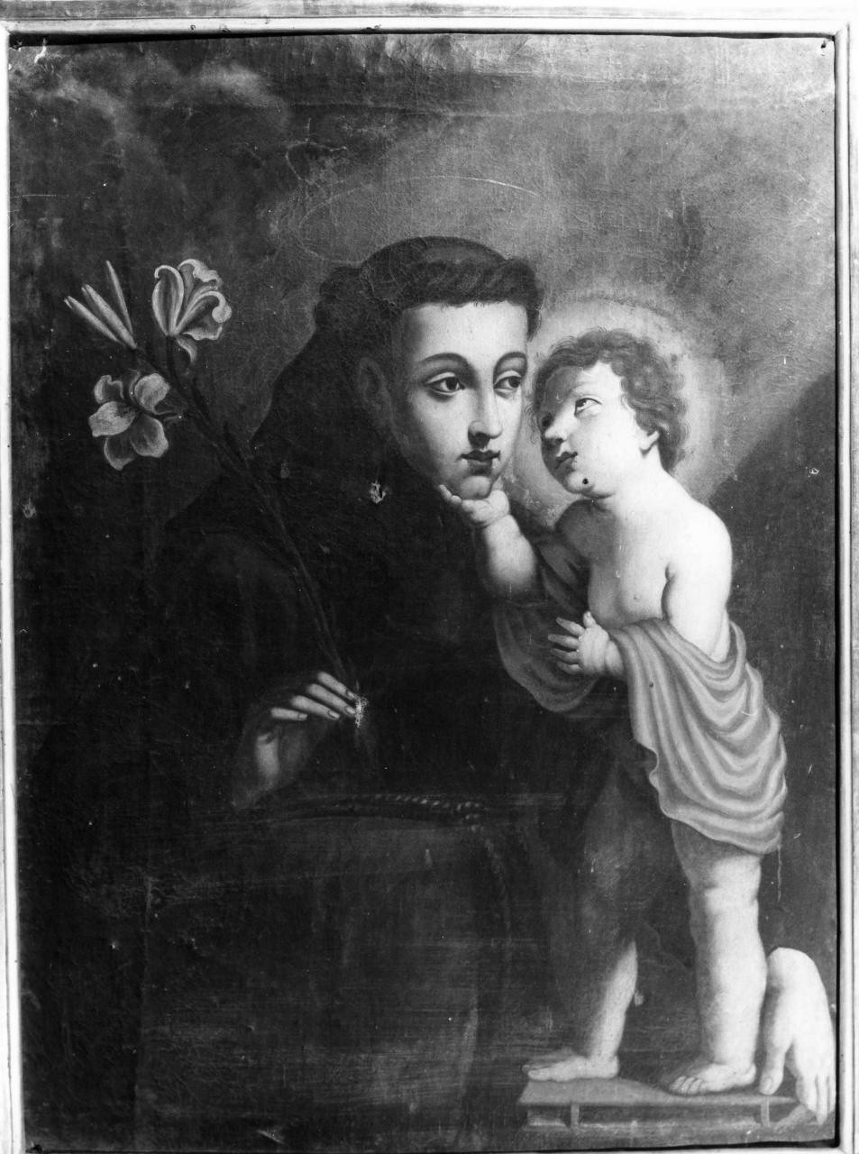 apparizione di Gesù Bambino a Sant'Antonio da Padova (dipinto) - ambito toscano (fine/inizio secc. XVIII/ XIX)