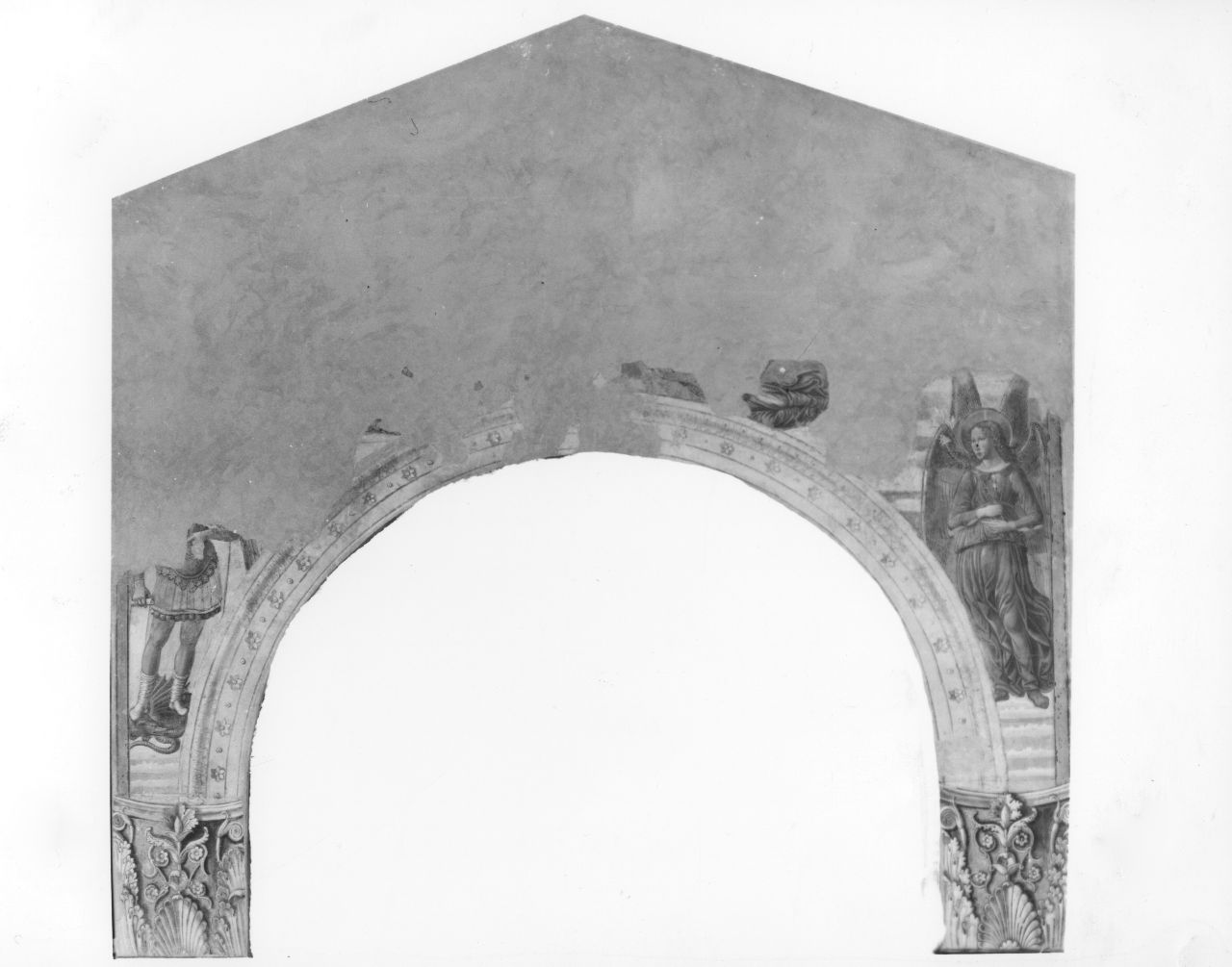 angelo annunciante (dipinto, elemento d'insieme) di Gozzoli Benozzo (e aiuti) (sec. XV)