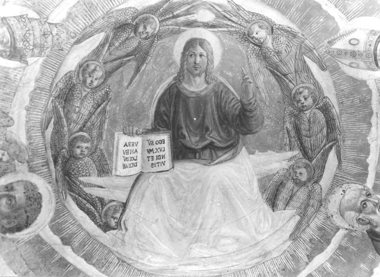 Cristo benedicente (dipinto, elemento d'insieme) di Gozzoli Benozzo (e aiuti) (sec. XV)