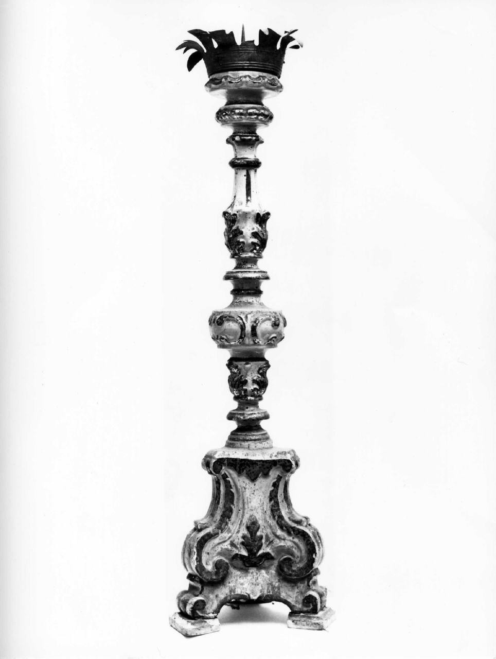 candelabro da chiesa, serie - bottega toscana (inizio sec. XVIII)