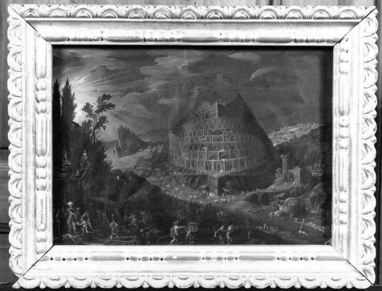 torre di Babele (dipinto) di Vrancx Sebastian (attribuito) (sec. XVII)