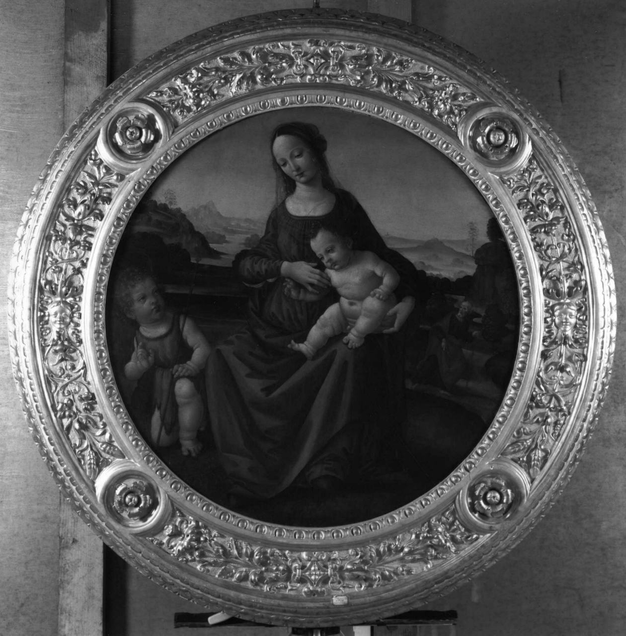 Madonna con Bambino e San Giovannino (dipinto) di Lorenzo di Credi (scuola) (primo quarto sec. XVI)
