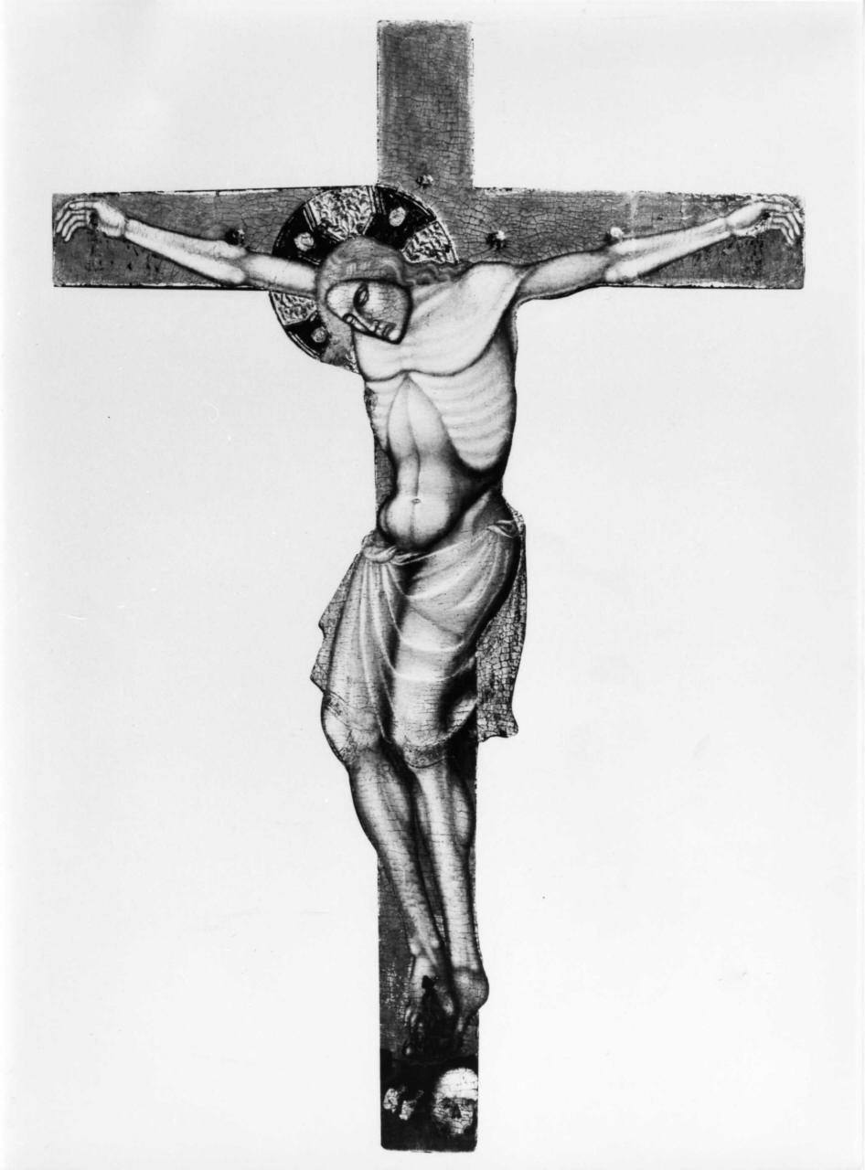 Cristo crocifisso (croce dipinta) di Degli Equi Vitale detto Vitale da Bologna (cerchia) (sec. XIV)