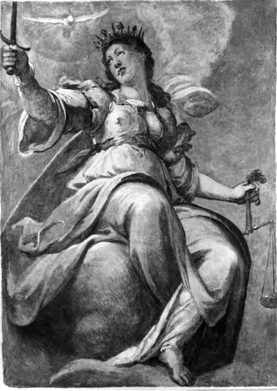 Giustizia (dipinto, elemento d'insieme) di Barbatelli Bernardino detto Poccetti (sec. XVII)