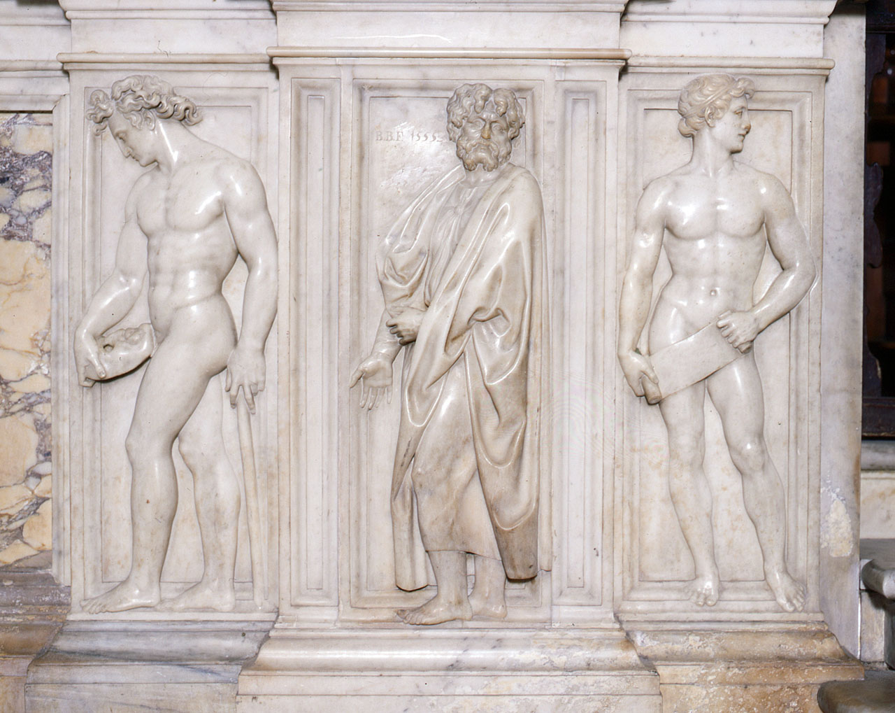 profeta e figure maschili nude (rilievo) di Bandinelli Bartolomeo detto Baccio Bandinelli (sec. XVI)