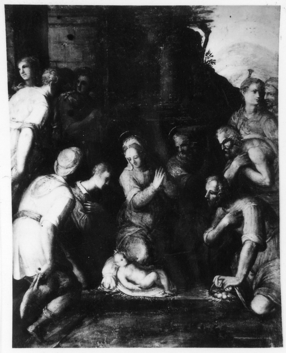 adorazione dei pastori (dipinto) - ambito fiorentino (fine/inizio secc. XVI/ XVII)