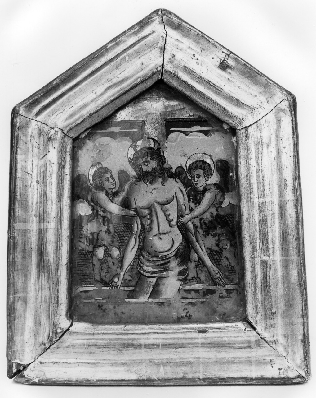 Cristo in pietà sorretto da angeli (pace - a tavoletta) - bottega toscana (fine/inizio secc. XVII/ XVIII)