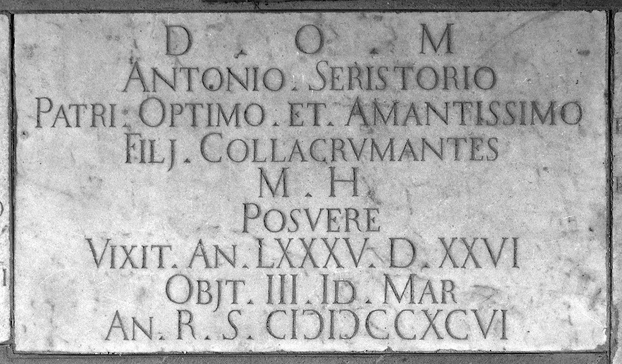 lastra tombale - produzione fiorentina (sec. XVIII)