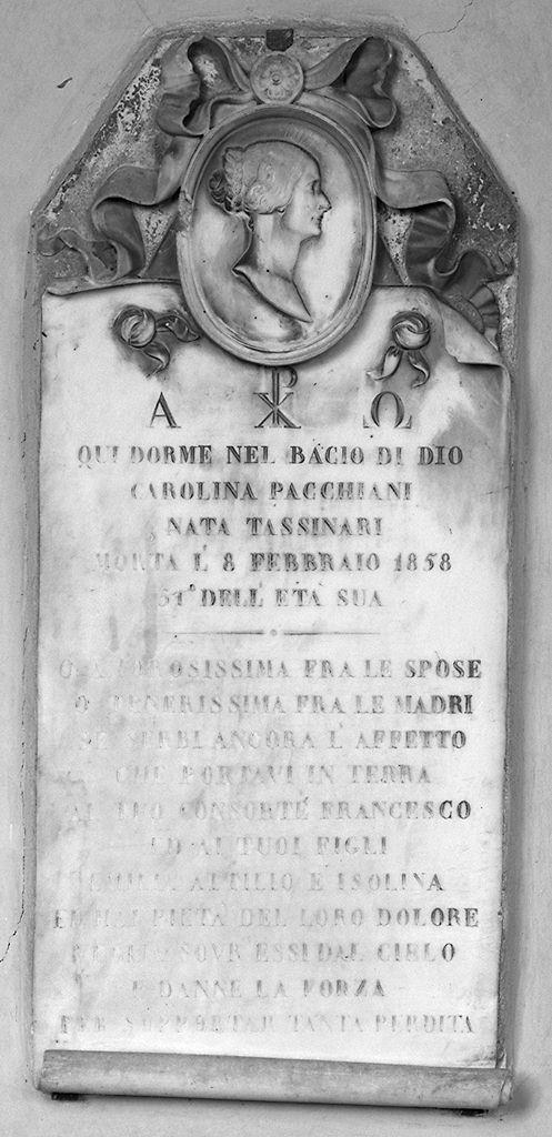 ritratto di Carolina Pacchiani (monumento funebre - a lastra) - manifattura fiorentina (sec. XIX)