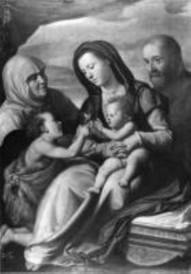 Sacra Famiglia con Sant'Anna e San Giovanni Battista bambino (dipinto) di Santi di Tito (secc. XVI/ XVII)