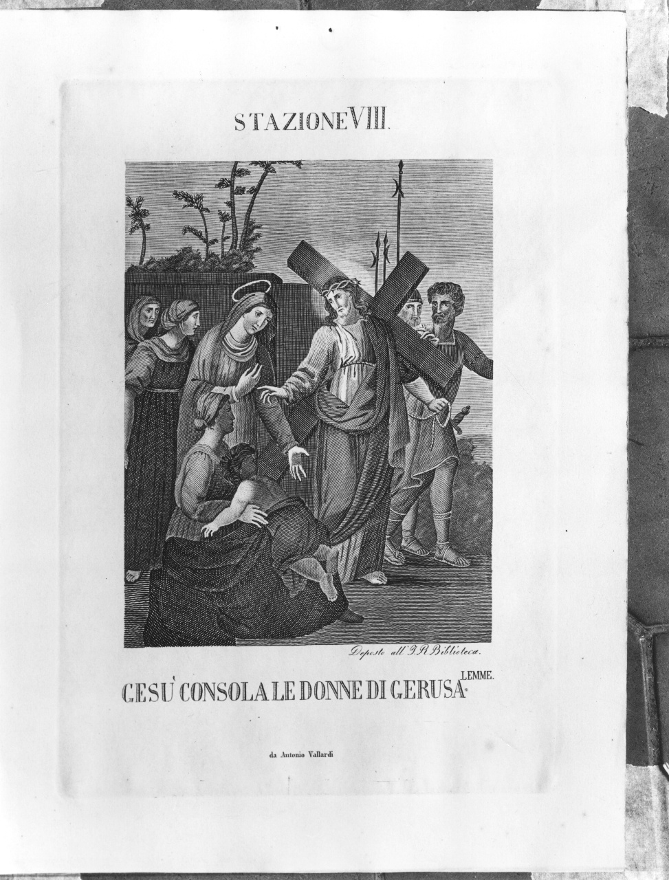 stazione VIII: Gesù consola le donne di Gerusalemme (stampa) - ambito italiano (sec. XIX)