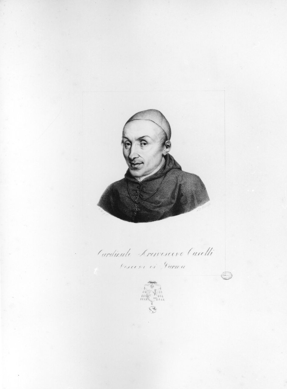 Cardinale Arcivescovo Caselli, ritratto del cardinale Caselli (stampa) di Monti Niccolò (prima metà sec. XIX)