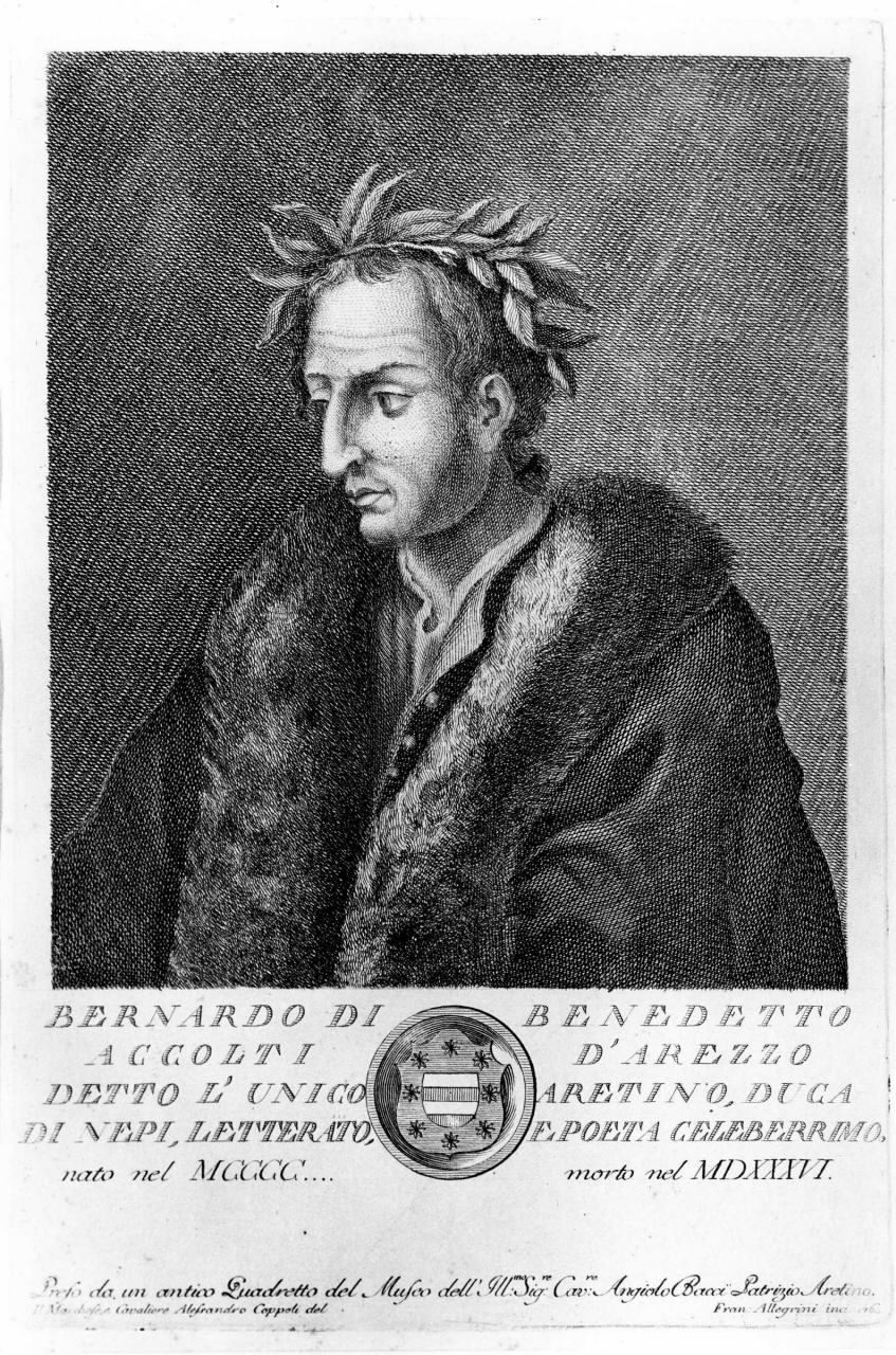 ritratto di Bernardo Accolti (stampa) di Allegrini Francesco, Coppoli Alessandro (sec. XVIII)
