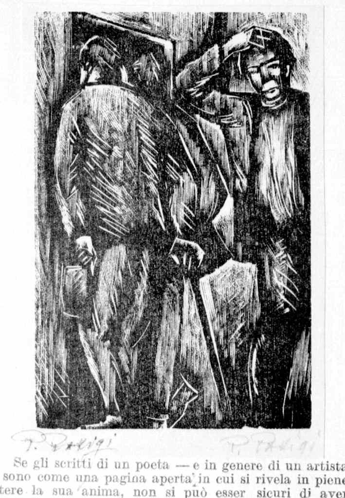 figure maschili/ testa d'uomo di profilo (stampa) di Parigi Pietro (sec. XX)