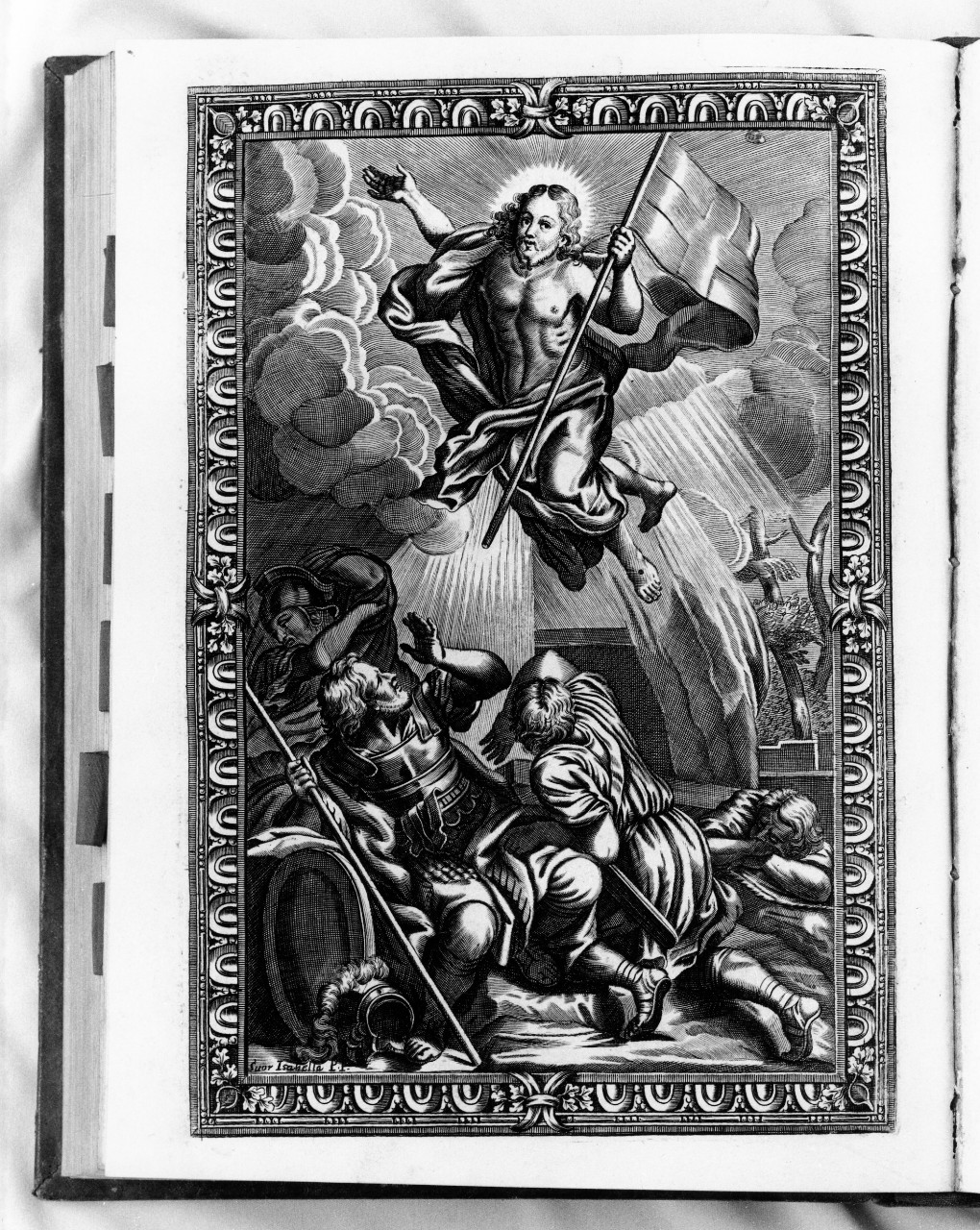 resurrezione di Cristo (stampa) di Piccini Elisabetto detta Suor Isabella, Ferri Ciro (secc. XVII/ XVIII)