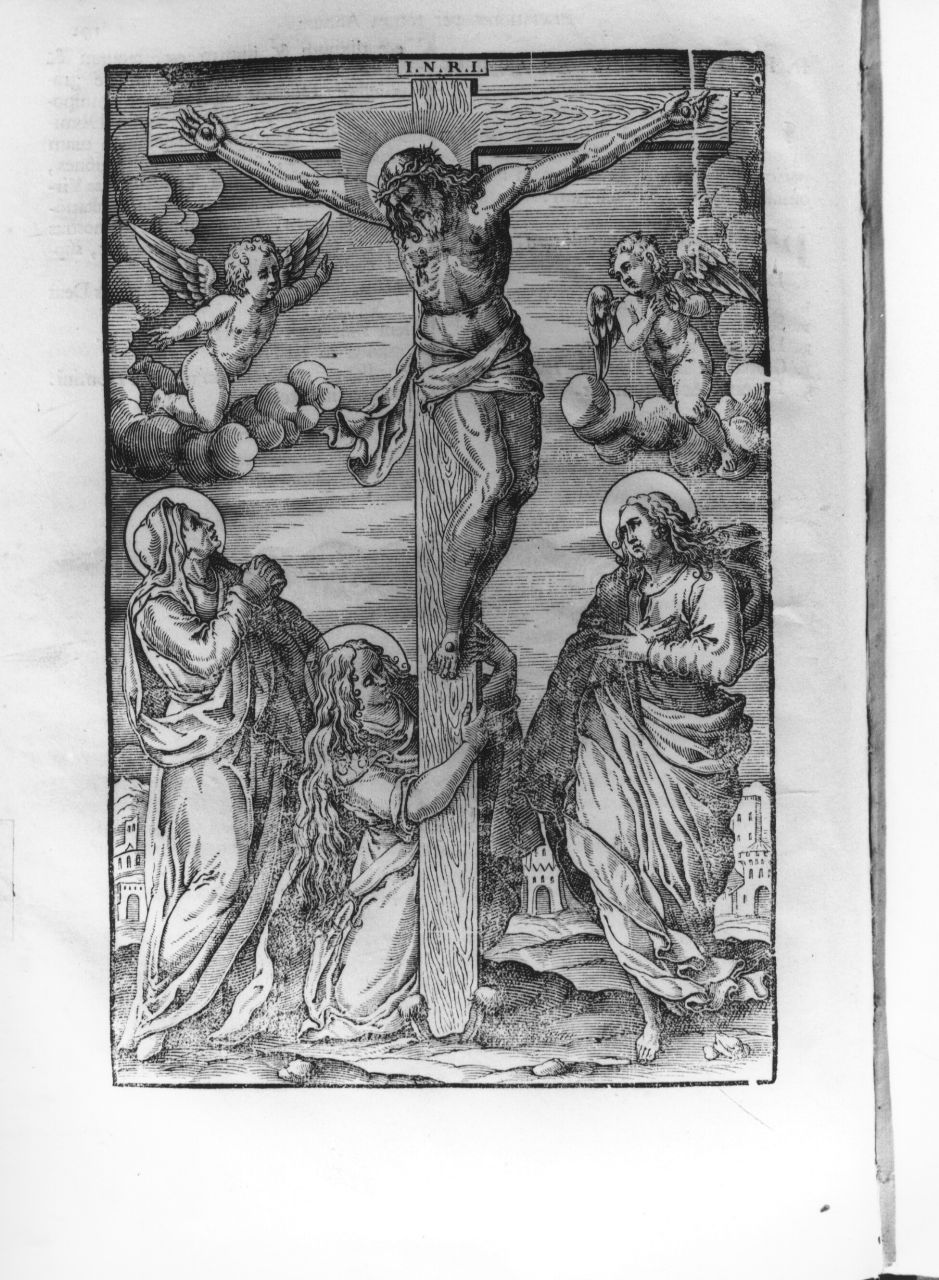 crocifissione di Cristo (stampa) di Piccini Elisabetto detta Suor Isabella (sec. XVII)
