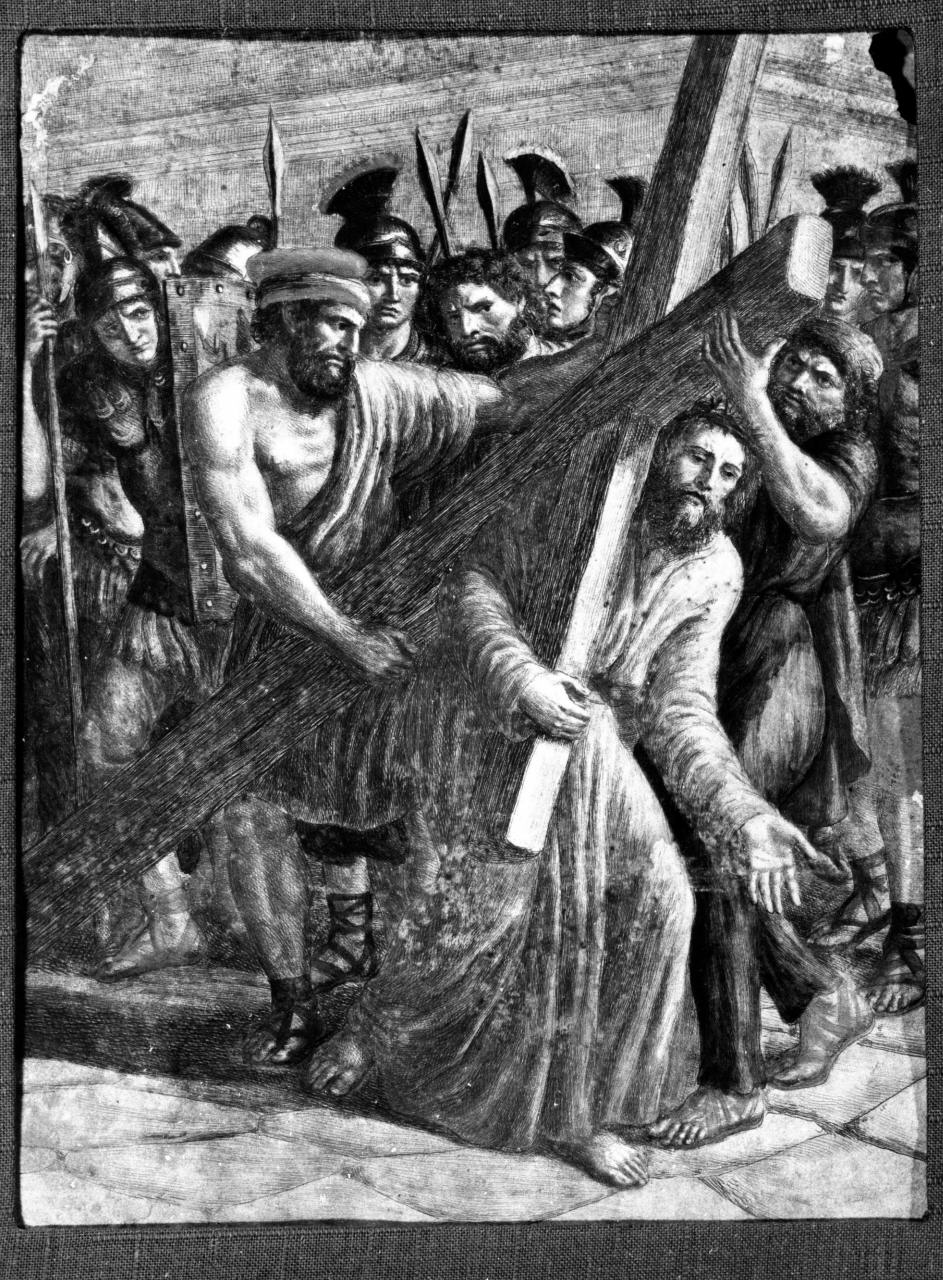 stazione II: Gesù caricato della croce (stampa, serie) - ambito italiano (sec. XIX)