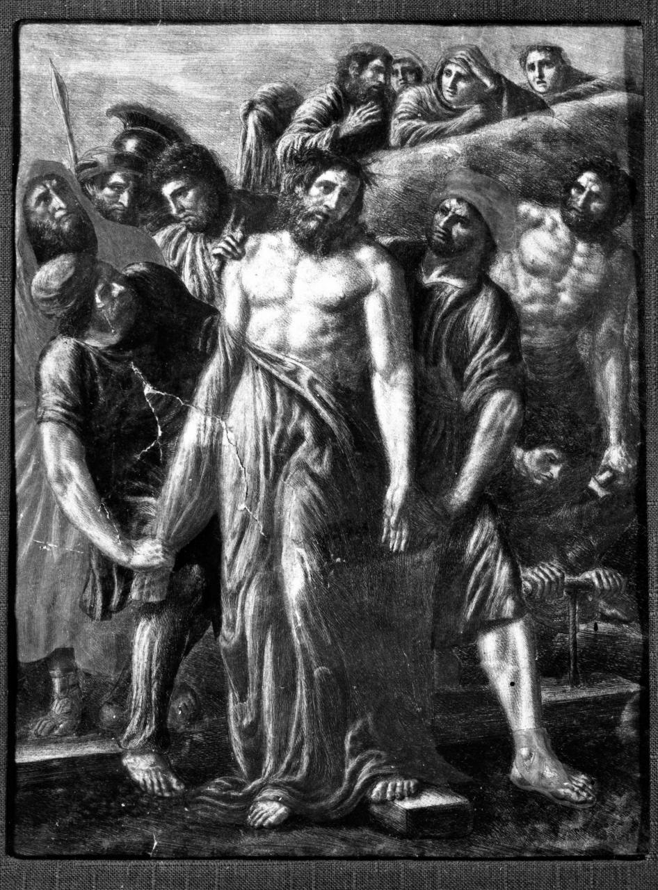 stazione X: Gesù spogliato e abbeverato di fiele (stampa, serie) - ambito italiano (sec. XIX)