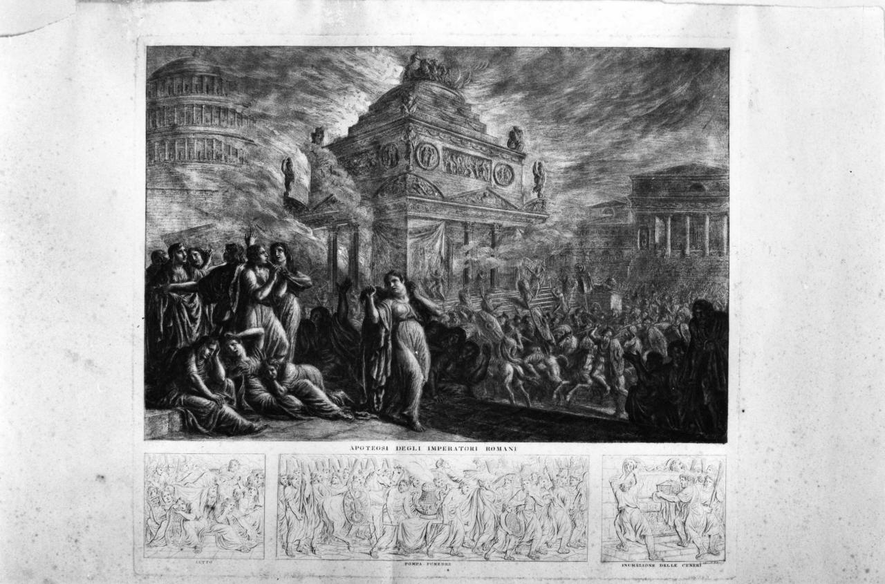 Riti funebri per gli imperatori romani (stampa, serie) di Ademollo Luigi (sec. XIX)