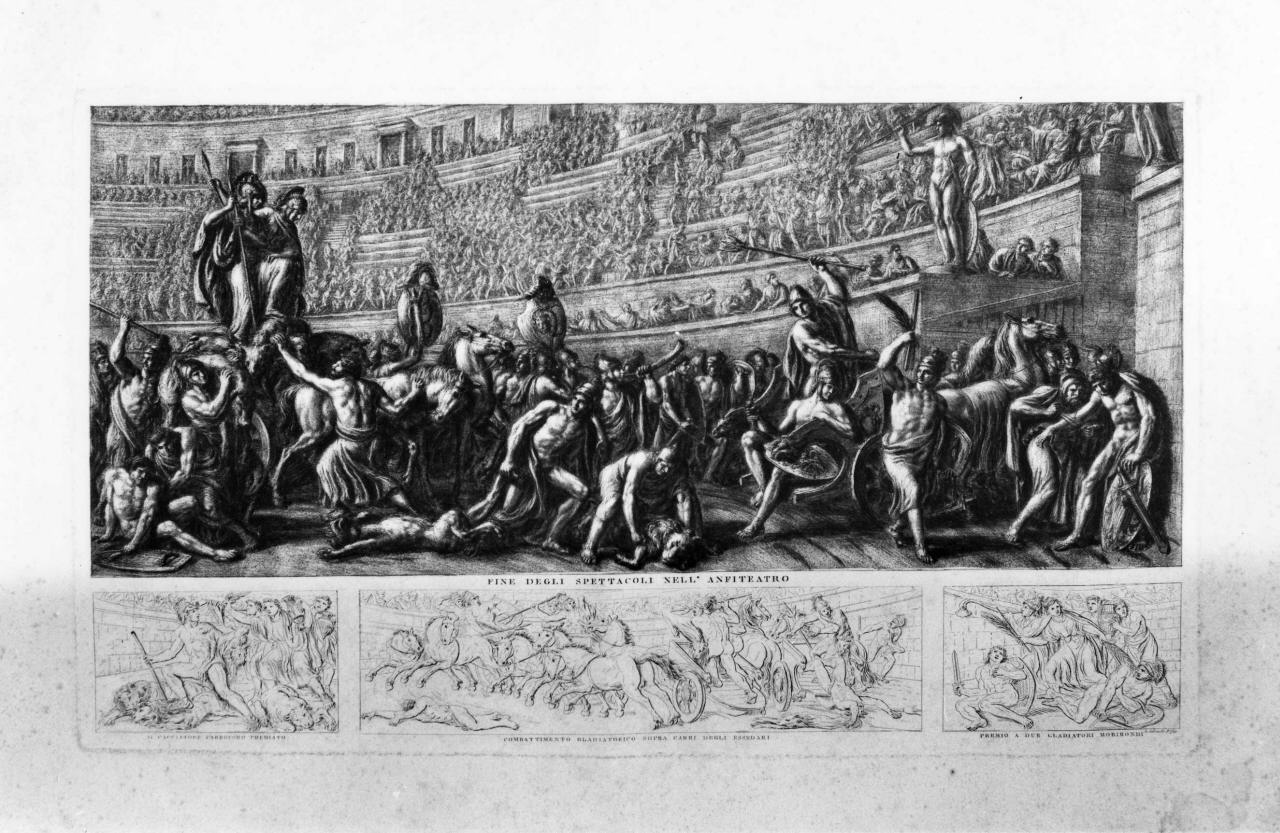 Fine degli spettacoli nell'anfiteatro (stampa, serie) di Ademollo Luigi (sec. XIX)