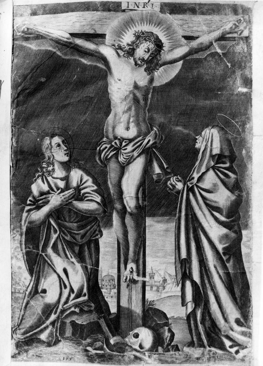 Cristo Crocifisso (stampa) di Piccini Elisabetto detta Suor Isabella (sec. XVII)