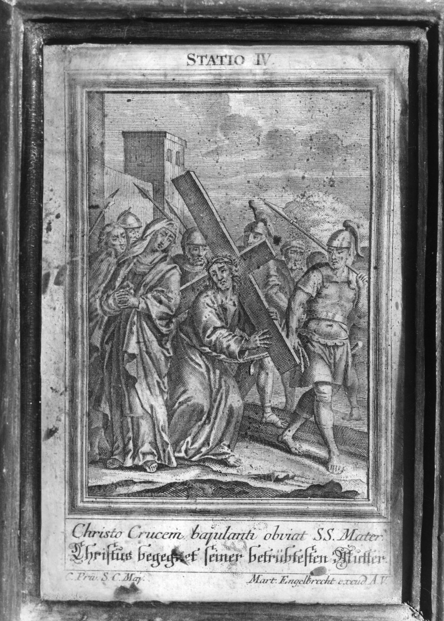 stazione IV: Gesù incontra la Madonna (stampa, serie) di Engelbrecht Martin - ambito tedesco (seconda metà sec. XVIII)