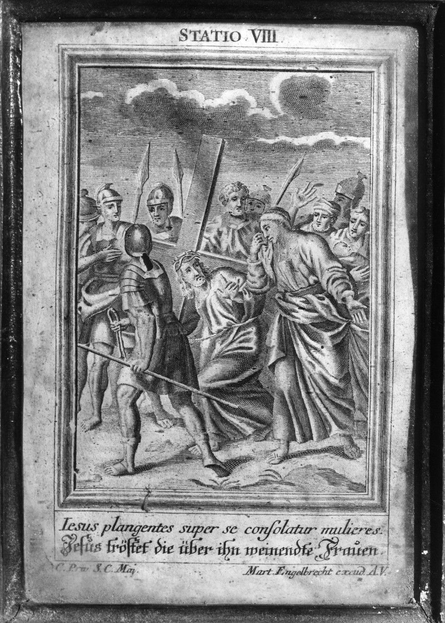 stazione VIII: Gesù consola le donne di Gerusalemme (stampa, serie) di Engelbrecht Martin - ambito tedesco (seconda metà sec. XVIII)