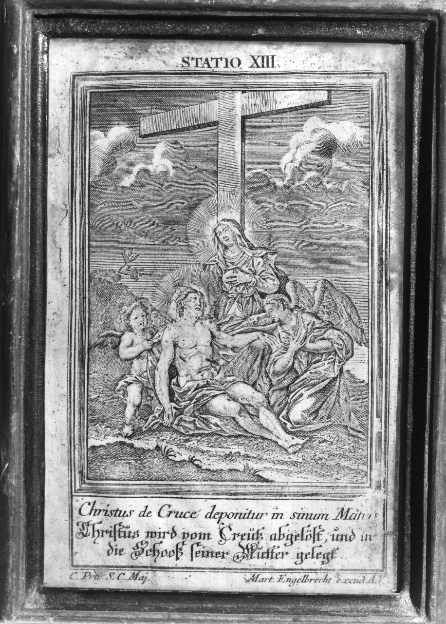 stazione XIII: Gesù deposto dalla croce (stampa, serie) di Engelbrecht Martin - ambito tedesco (seconda metà sec. XVIII)