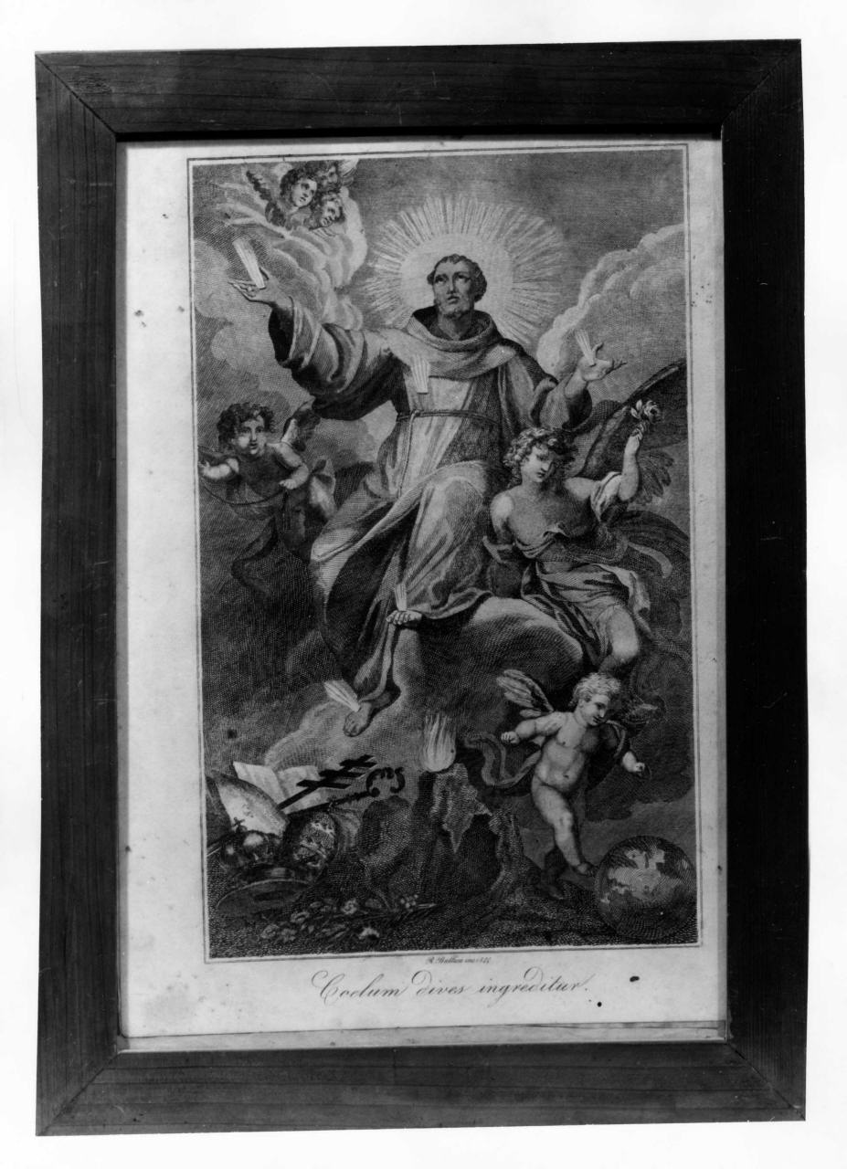 ascensione di San Francesco d'Assisi (stampa) di Bullica R - ambito romano, ambito romano (sec. XIX)