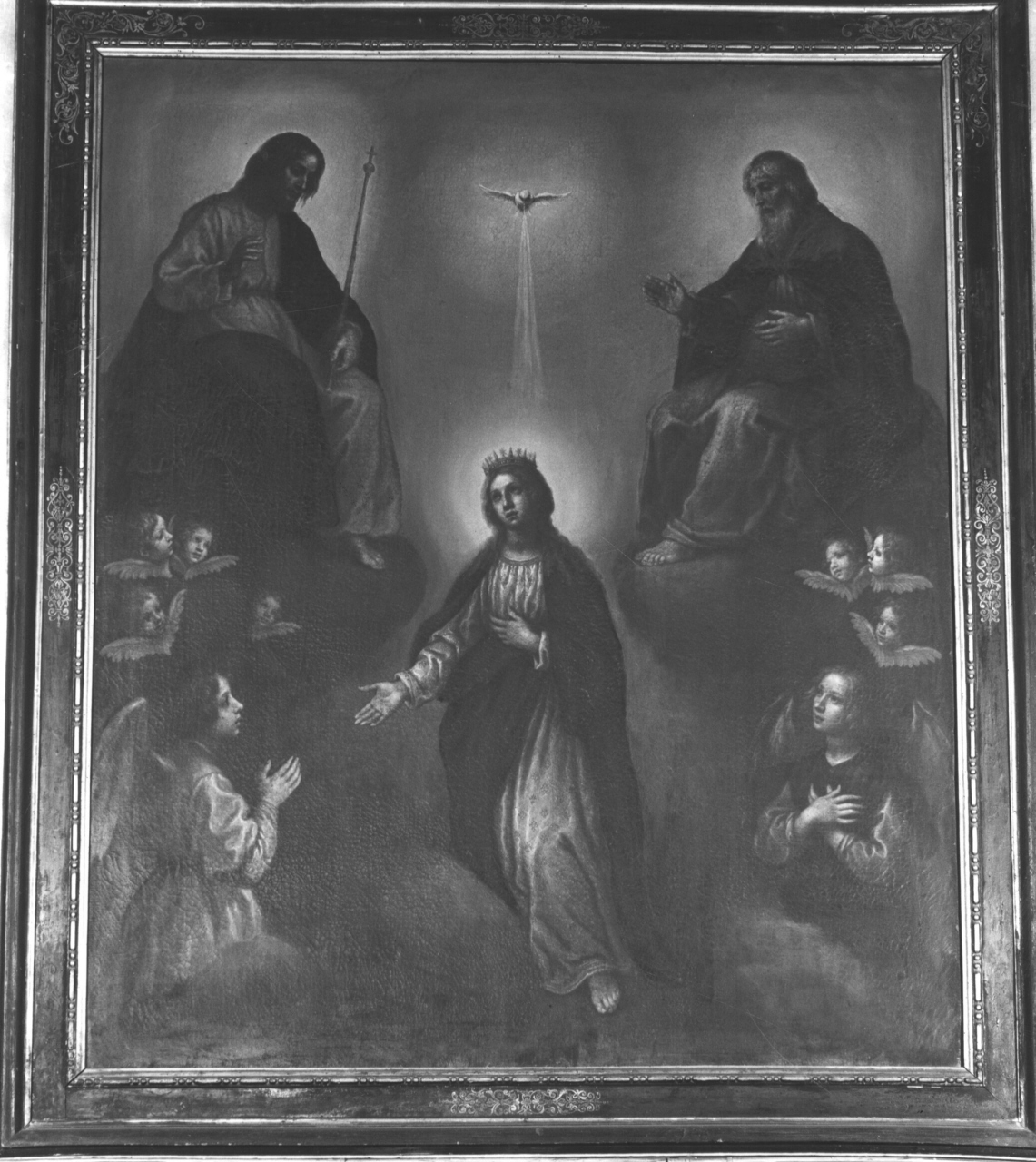 Trinità e Madonna Addolorata (dipinto) di Curradi Francesco detto Battiloro (scuola) (sec. XVII)