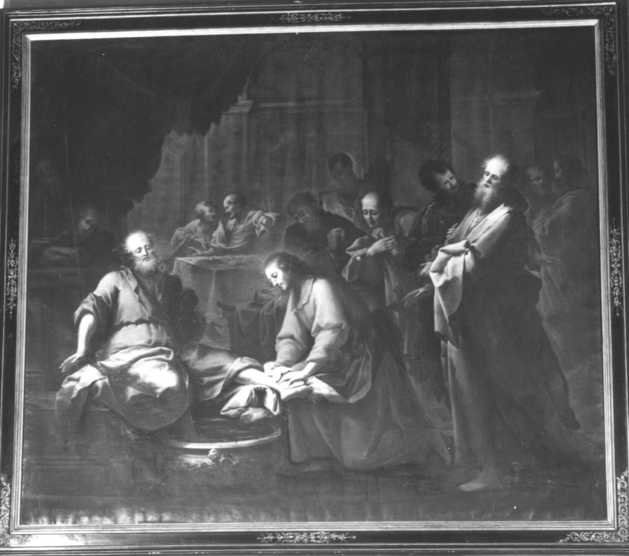 Cristo lava i piedi degli apostoli (dipinto) di Conti Francesco (sec. XVIII)