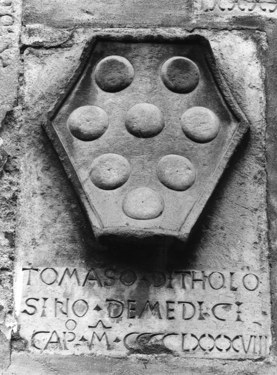 stemma gentilizio della famiglia Medici (rilievo) - manifattura toscana (sec. XV)