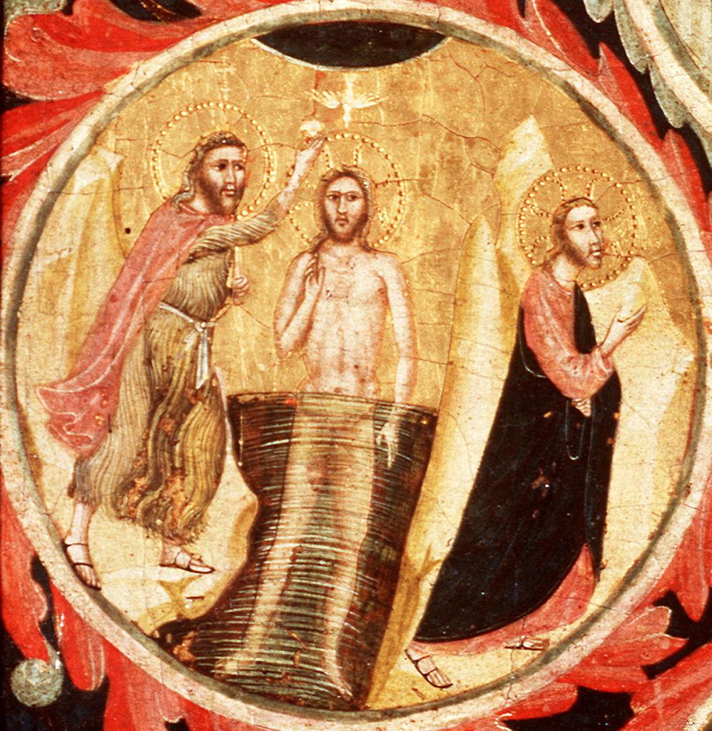 battesimo di Cristo e Cristo nel deserto (dipinto) di Pacino di Buonaguida (sec. XIV)
