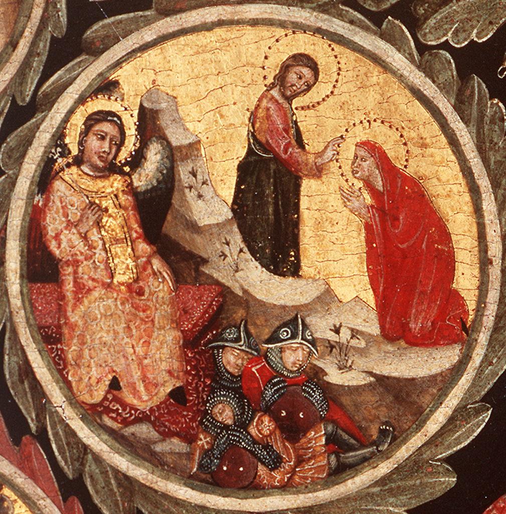 angelo della resurrezione e Noli me tangere (dipinto) di Pacino di Buonaguida (sec. XIV)