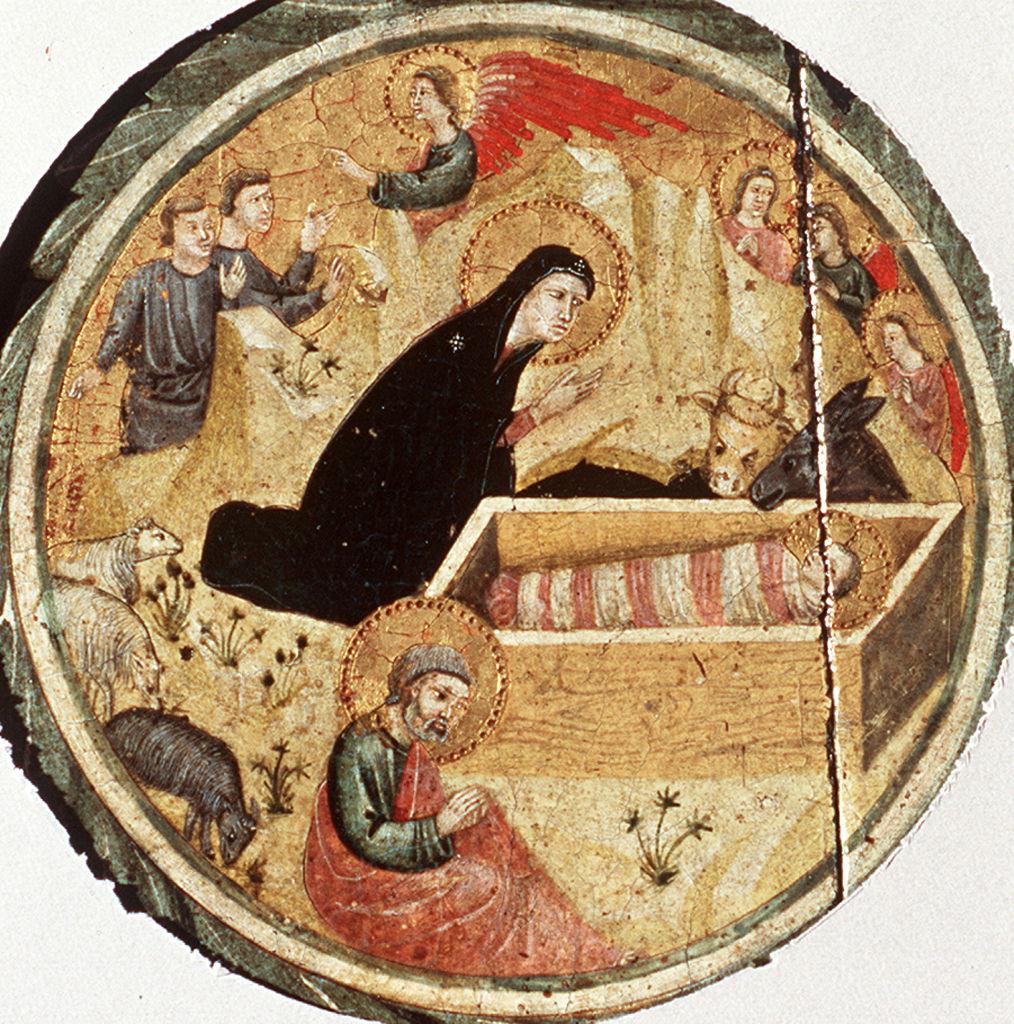 natività di Gesù, annuncio ai pastori (dipinto) di Pacino di Buonaguida (sec. XIV)