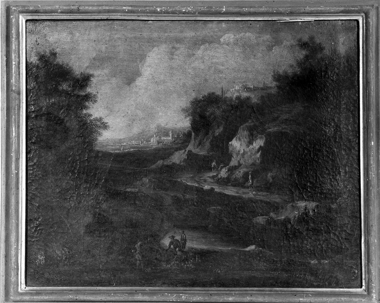 paesaggio fluviale con figure (dipinto) di Zuccarelli Francesco (bottega) (sec. XVIII)