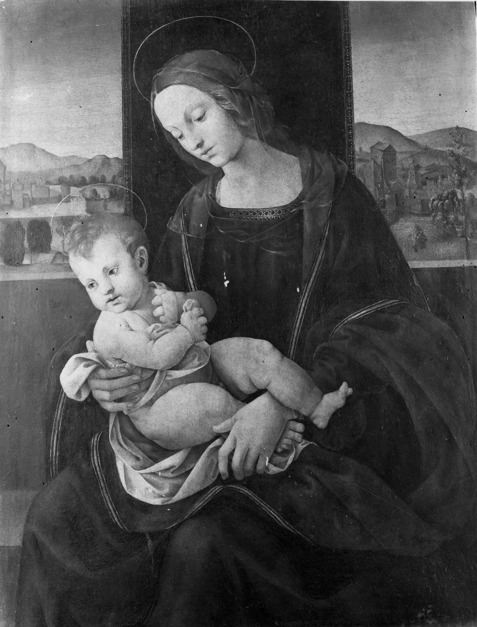 Madonna con Bambino (dipinto) di Carli Raffaello detto Raffaellino del Garbo (attribuito) (fine/inizio secc. XV/ XVI)