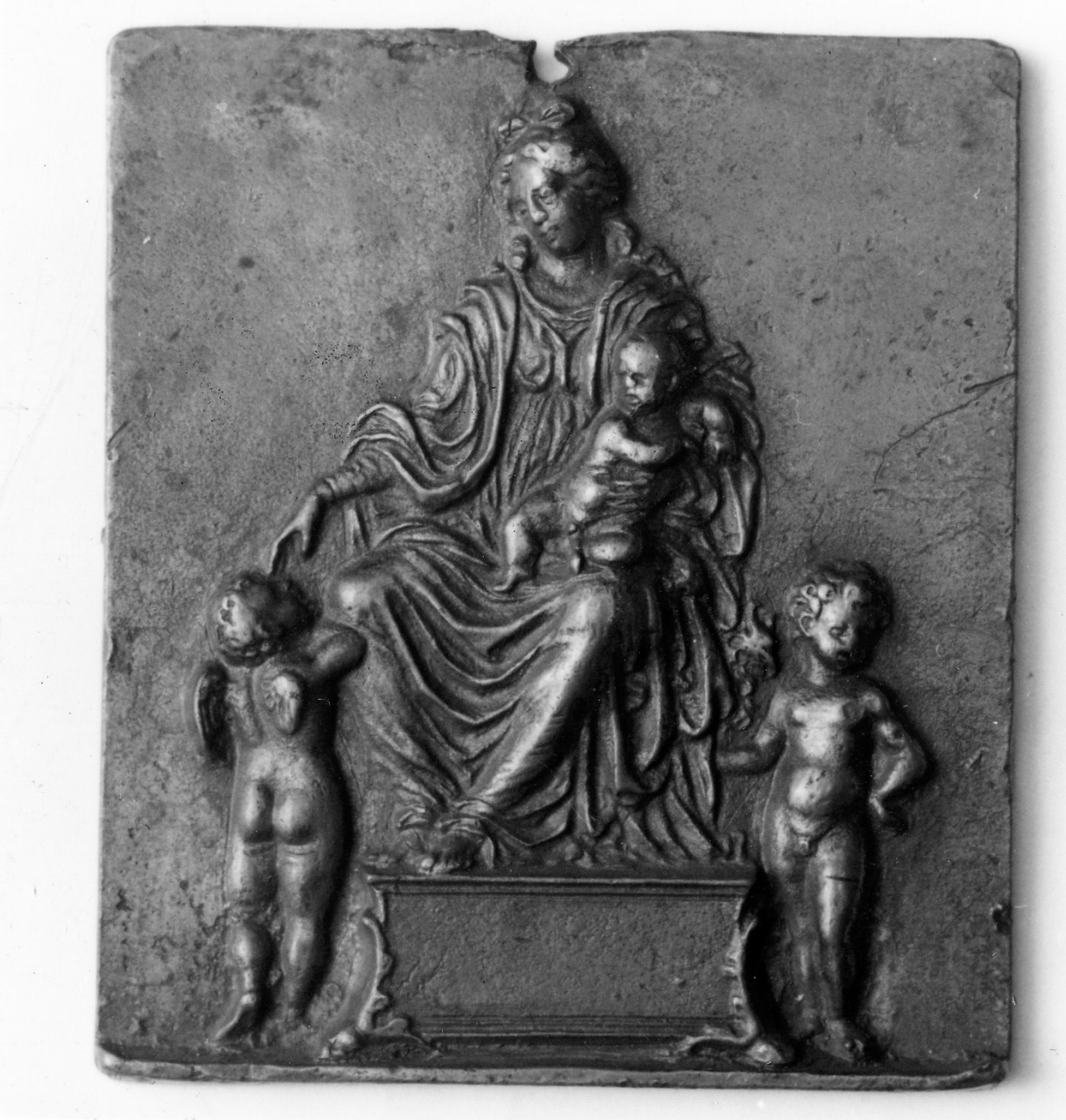 Madonna con Bambino e angeli (placchetta) di Mondella Galeazzo detto Moderno (fine/inizio secc. XV/ XVI)