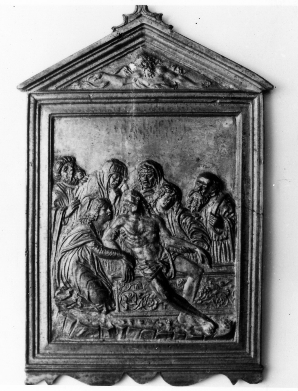 deposizione di Cristo nel sepolcro (placchetta) di Mondella Galeazzo detto Moderno (fine/inizio secc. XV/ XVI)