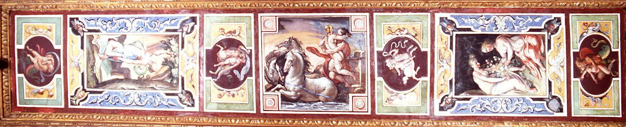 scene mitologiche e personaggi mitologici (soffitto dipinto) di Tempesta Antonio (attribuito) (sec. XVI)