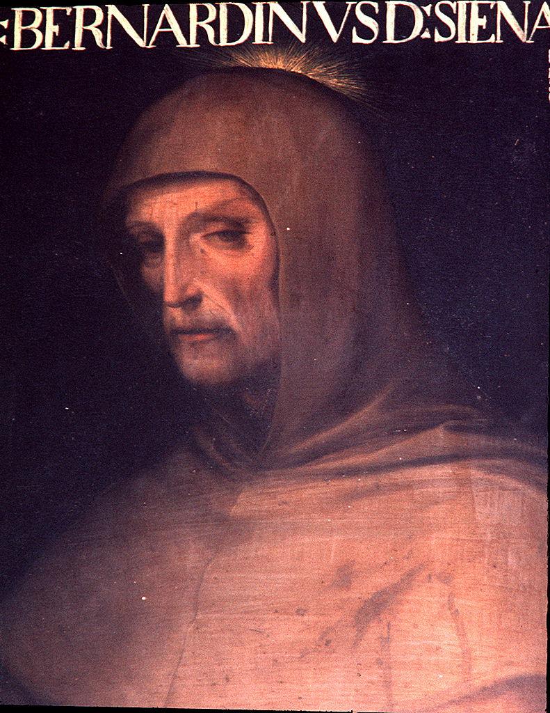 ritratto di San Bernardino da Siena (dipinto) di Dell'Altissimo Cristofano (sec. XVI)