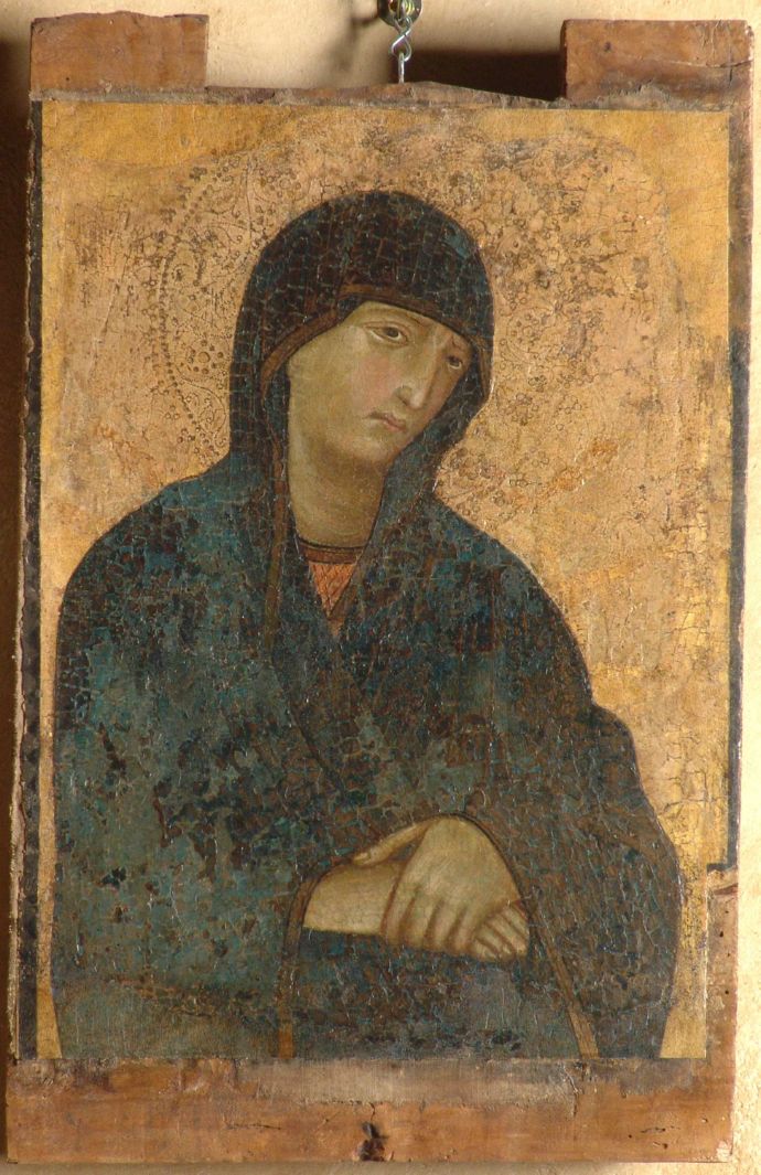 Madonna Addolorata (dipinto, elemento d'insieme) - ambito senese (secc. XIII/ XIV)