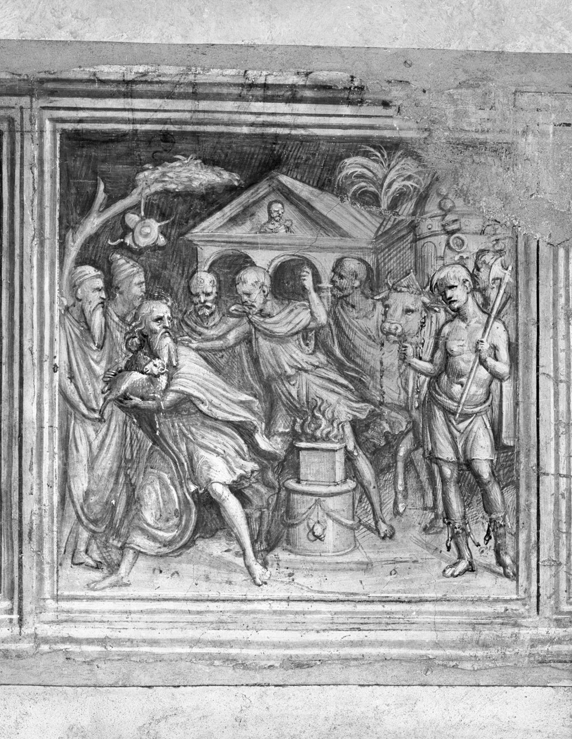 San Gioacchino cacciato dal tempio (dipinto, ciclo) di Bazzi Giovanni Antonio detto Sodoma (sec. XVI)