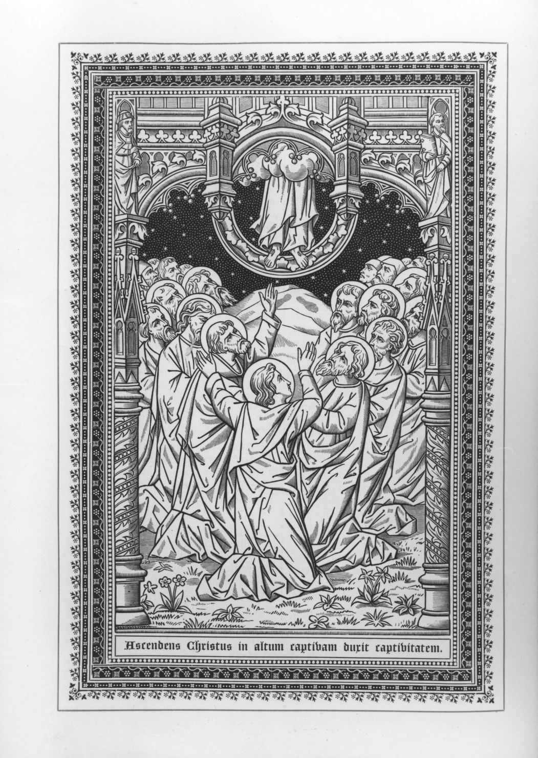 ascensione di Cristo (stampa, elemento d'insieme) - ambito fiammingo (fine/inizio secc. XIX/ XX)