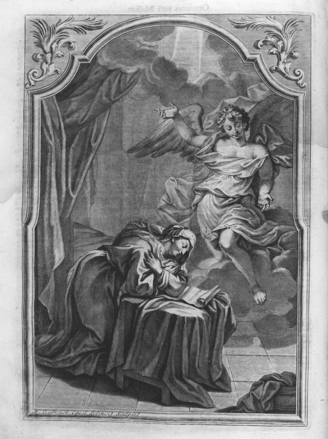 Annunciazione (stampa, elemento d'insieme) di Beylbruck J.M (seconda metà sec. XVII)
