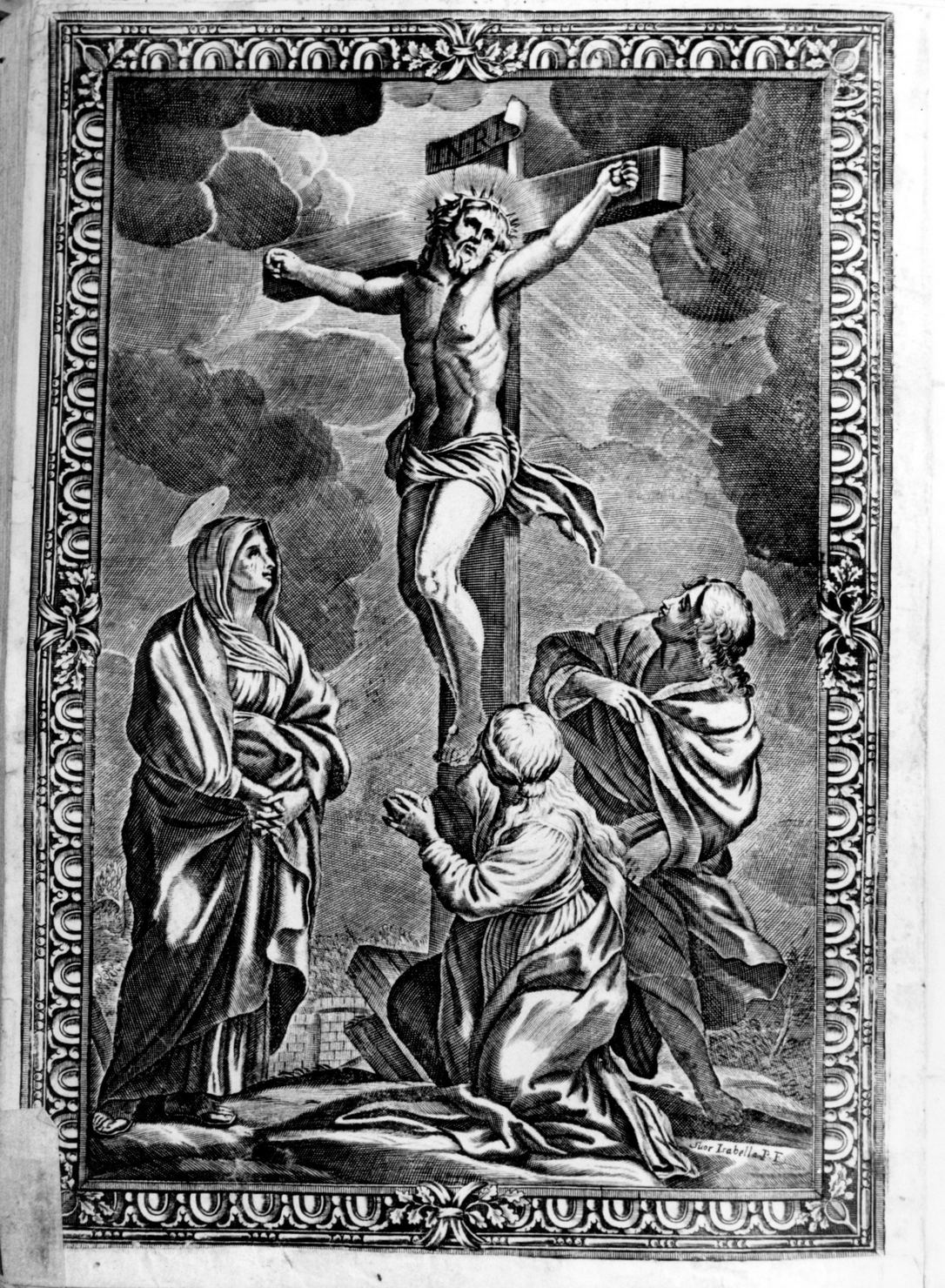 crocifissione di Cristo (stampa, elemento d'insieme) di Piccini Isabella, Ferri Ciro (secc. XVII/ XVIII)